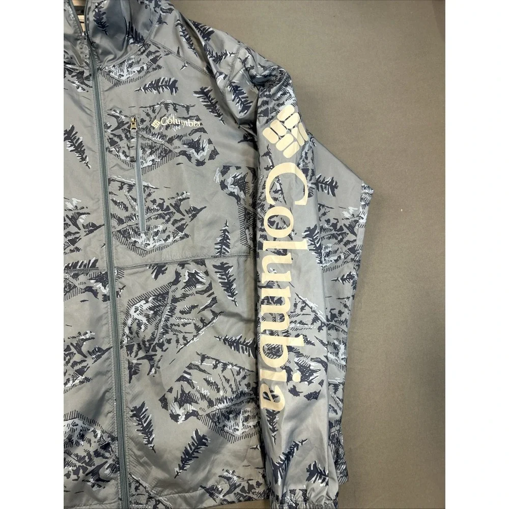 Columbia Men's Lightweight Wind Breaker Jacket Medium Blue Hooded